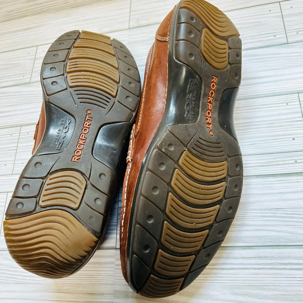 Men’s Rockport‎ Slip On Penny Loafer Brown Leather Junction Point Shoes 11 M  NH
